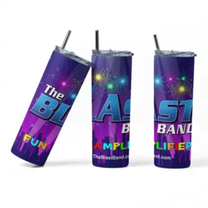 Blast Band Tumbler 20 Oz. Aluminum 2 Lid Styles ***FREE SHIPPING!